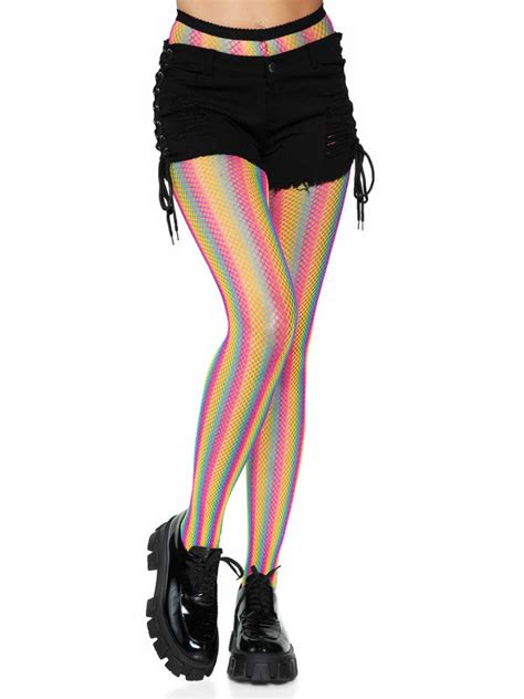 rainbow fishnet stockings|Leg Avenue Women's Americana Rainbow Striped .